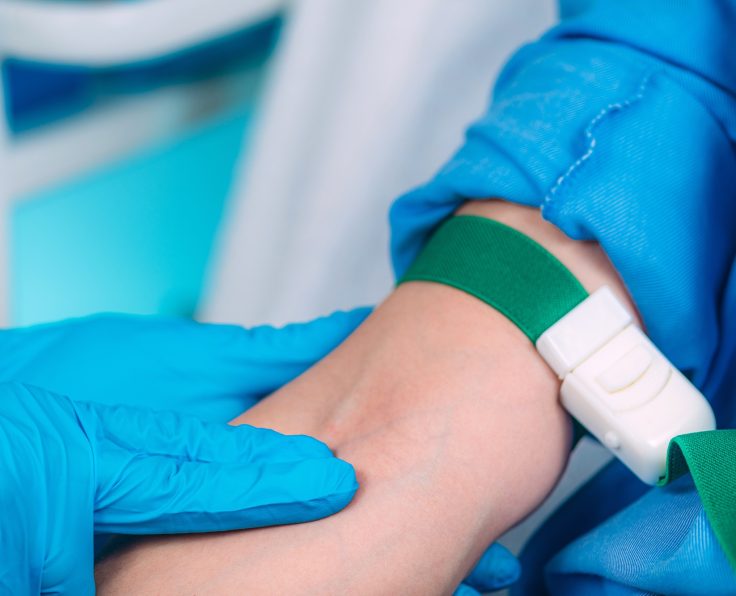Blood Test Preparation, Nurse with Female Patient
