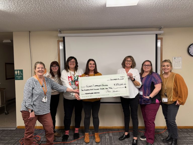 Left to right: Forks Hospital Foundation Members Sandra Lyons, Reilly Bergman, Tabetha Gaydeski, Laci Johnson, Heidi Anderson, Kim Hull, and Shilo Salsgiver