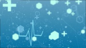4k Abstract medical background with flat icons and symbols Loop Background