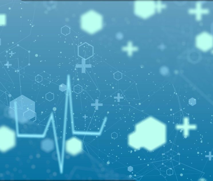 4k Abstract medical background with flat icons and symbols Loop Background